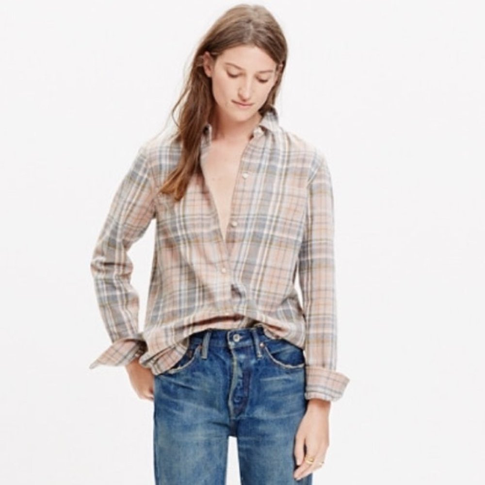 Madewell ex-boyfriend shirt in Camden plaid.